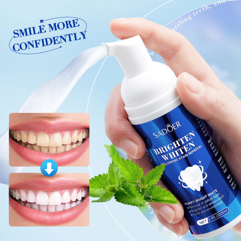 Teeth Whitening Xylitol Gum - SADOER Mousse limpiadora de dientes blanco
