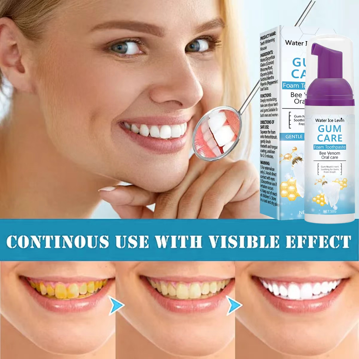 Pasta de dientes de espuma par - Teeth Whitening Xylitol Gum reseña y precio