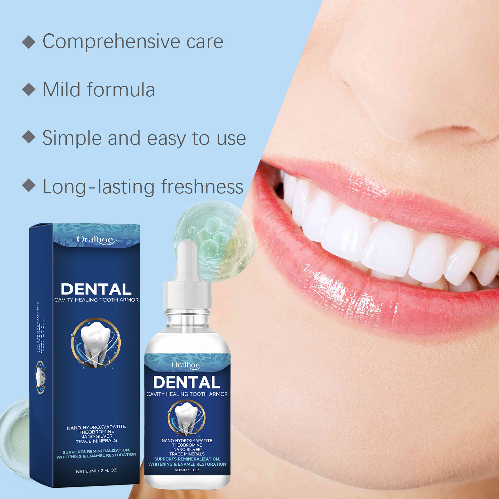 Suero Blanqueador Dental Oralh - Teeth Whitening Gum reseña y precio