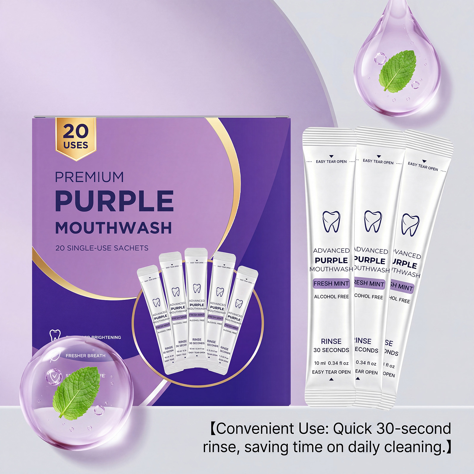 Paquete de 20/40 Enjuague Buca - Teeth Whitening Gum reseña y precio