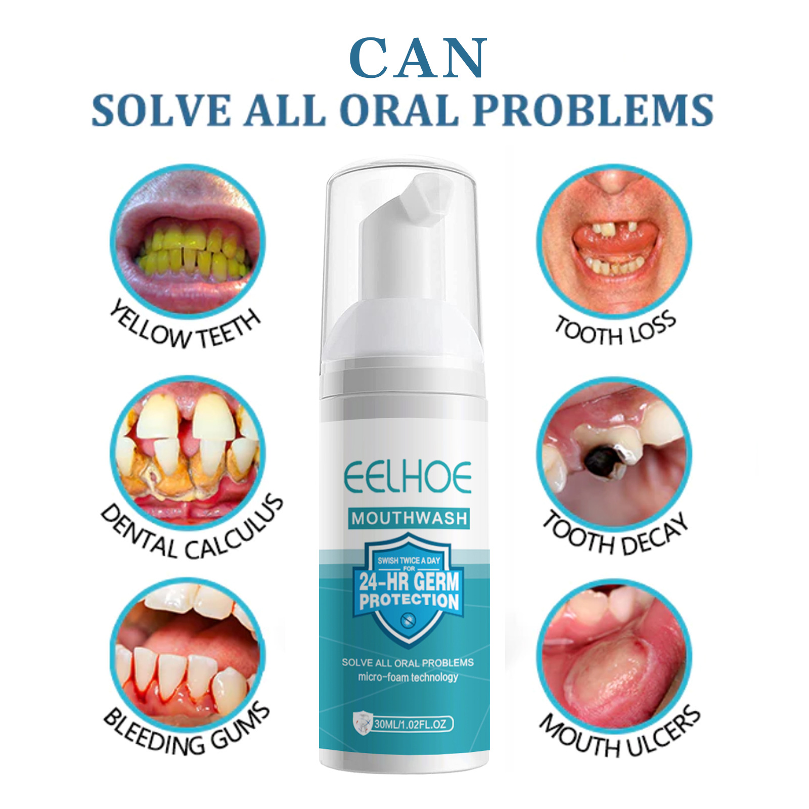 EELHOE blanqueamiento dental l - Teeth Whitening Foam Toothpaste reseña y precio