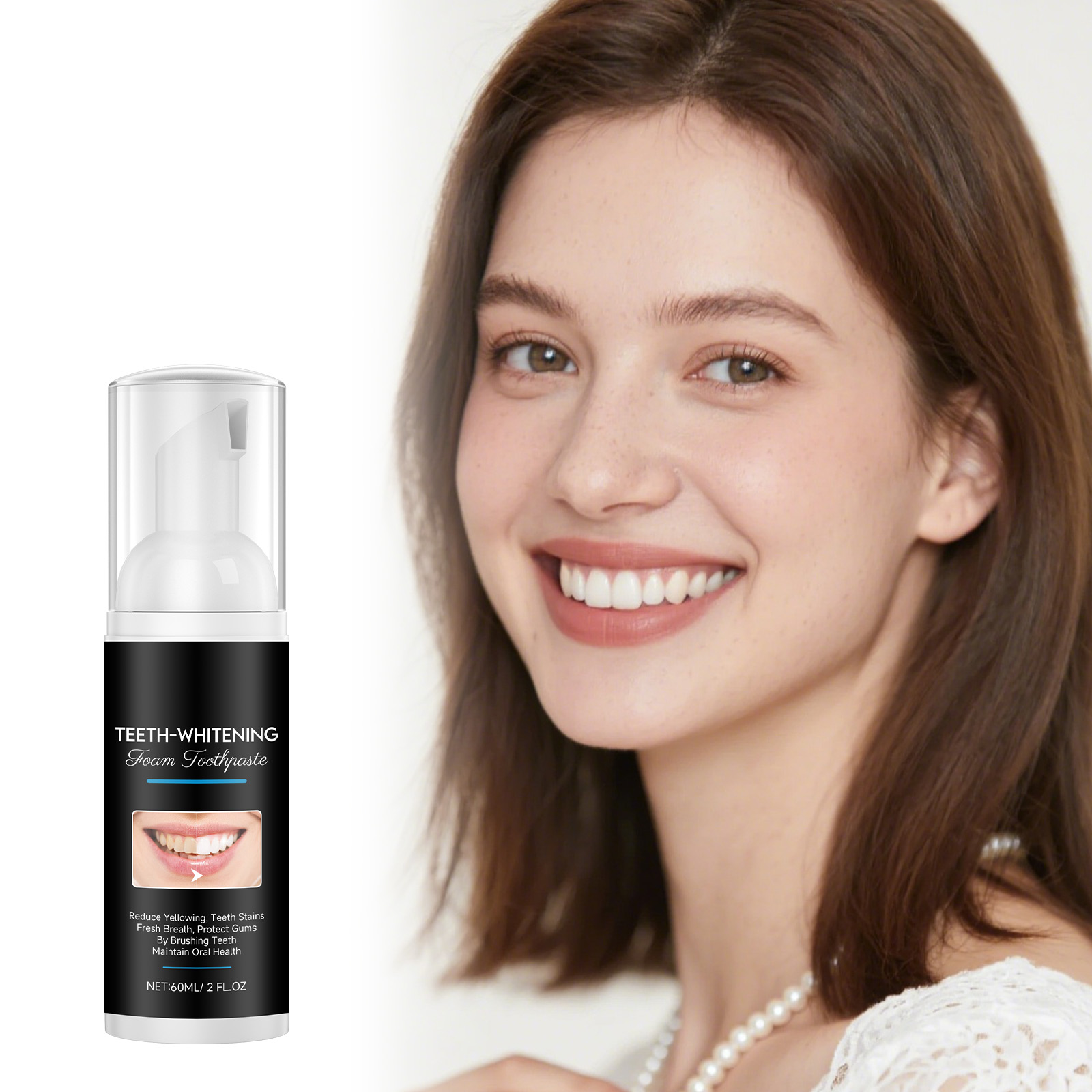 Espuma Dental Blanqueadora AMZ - Teeth Whitening Foam Toothpaste reseña y precio