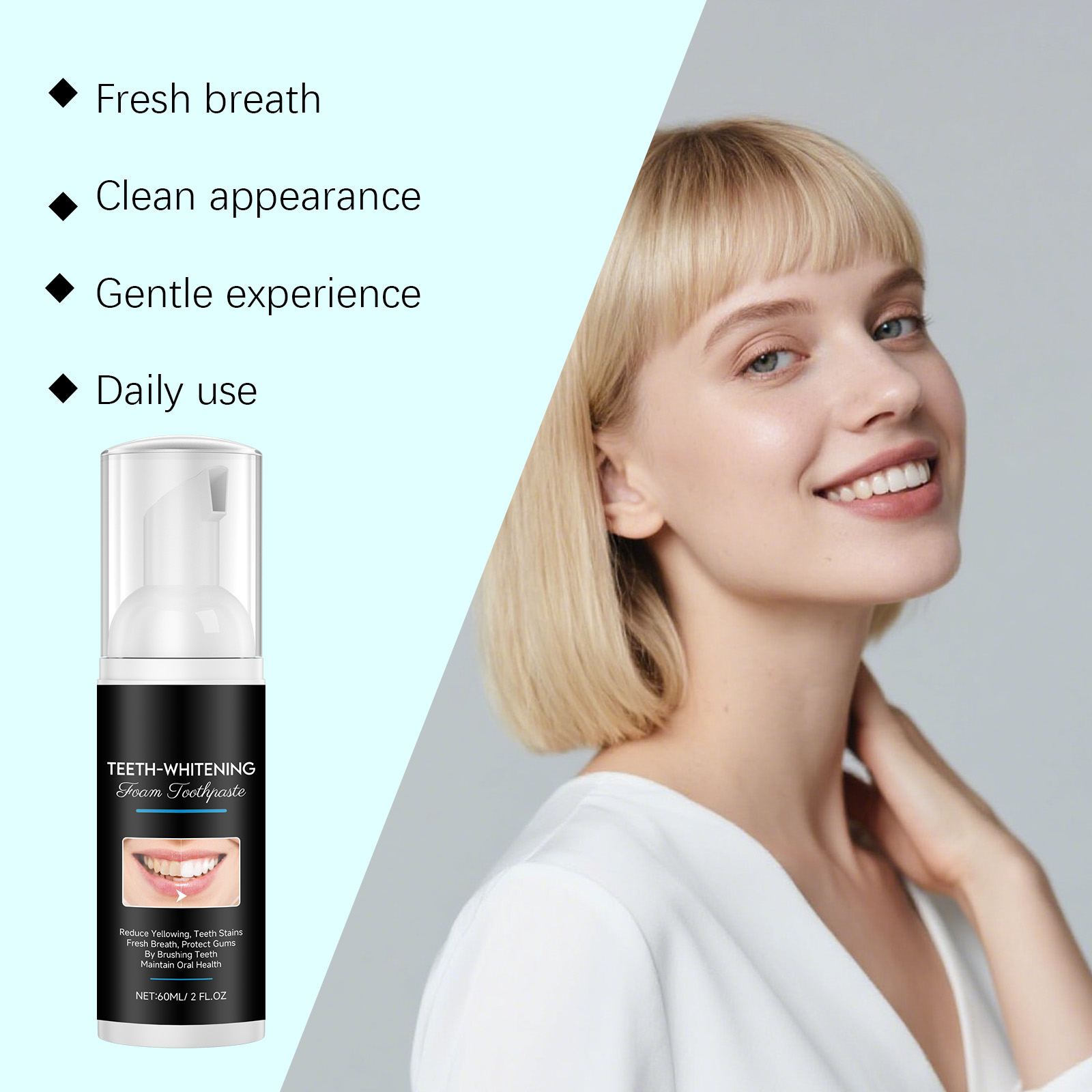Espuma Dental Blanqueadora AMZ - Teeth Whitening Foam Toothpaste reseña y precio