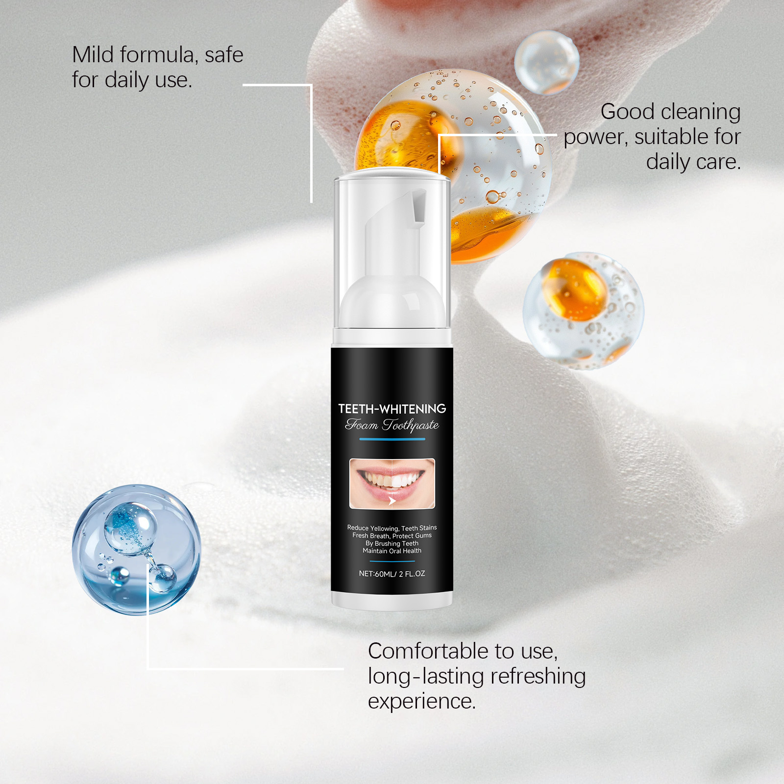 Espuma Dental Blanqueadora AMZ - Teeth Whitening Foam Toothpaste reseña y precio
