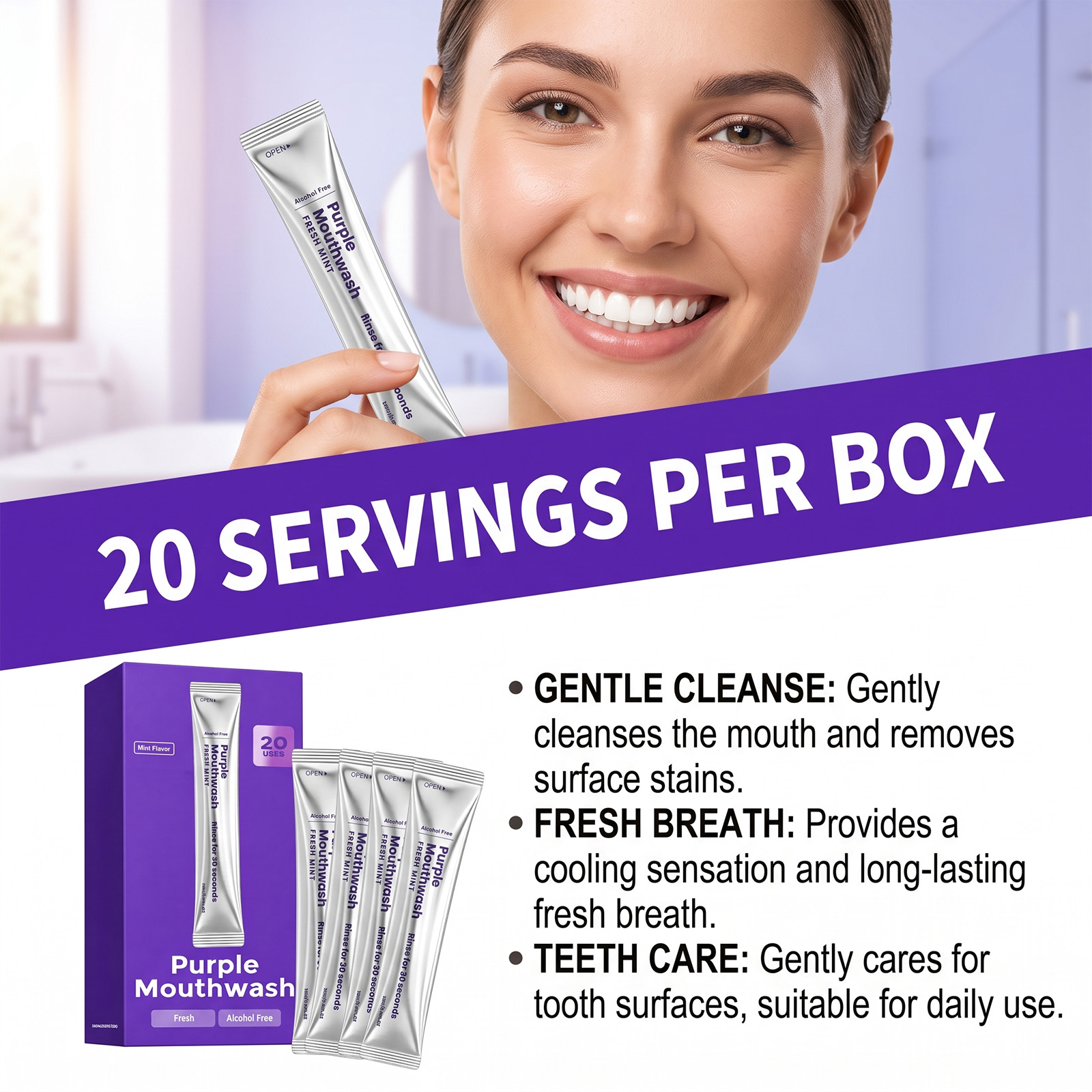 Paquete de 20 Enjuagues Bucale - Teeth Whitening Gum reseña y precio