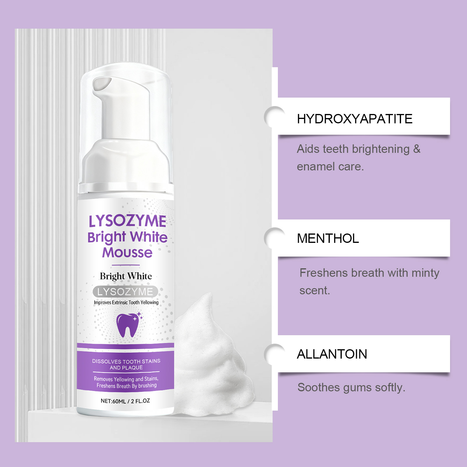 Mousse Dental de Hidroxiapatit - Teeth Whitening Foam Toothpaste reseña y precio
